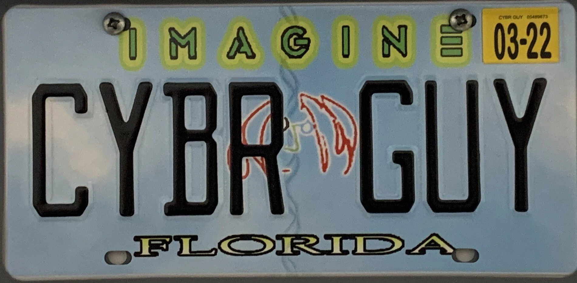 Tesla Cybertruck Florida License Plate for my CyberTruck when it is picked-up or delivered. Cyber Guy Plat