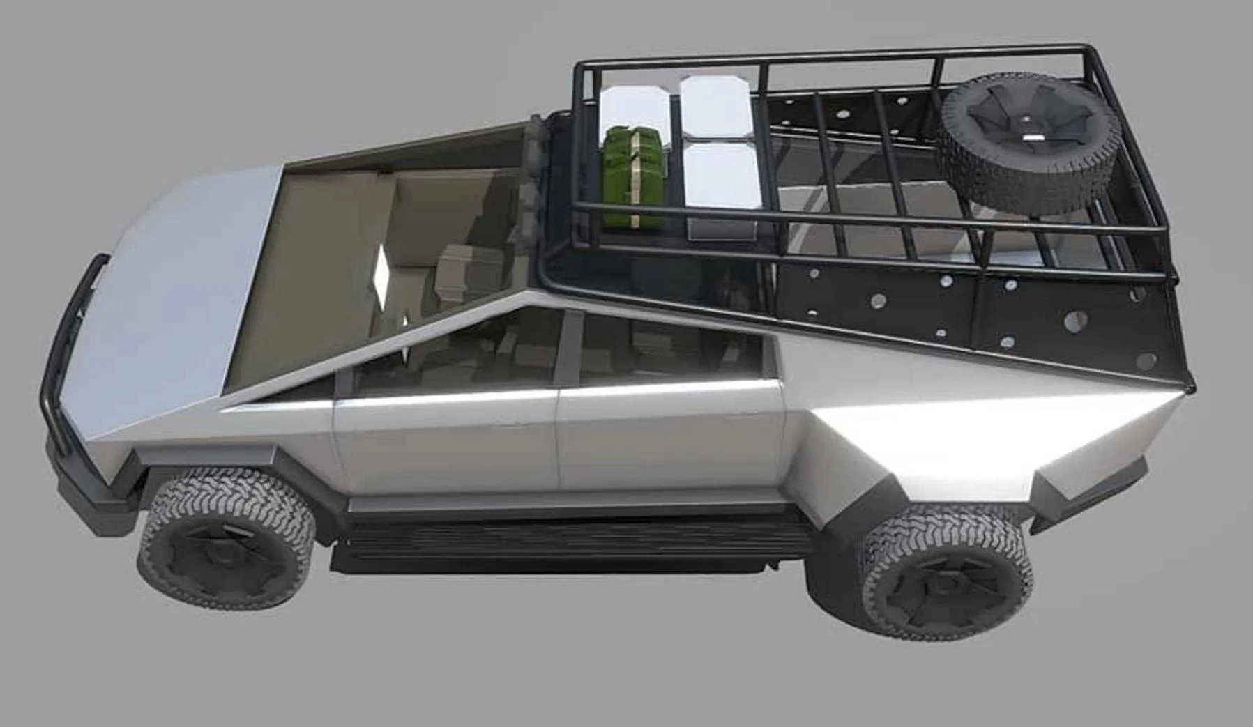 Tesla Cybertruck Check Out This Tesla Cybertruck Render With Dually Conversion And Bed Rack 7B3E04C8-9654-43C1-85CA-2E5EEF374EEE