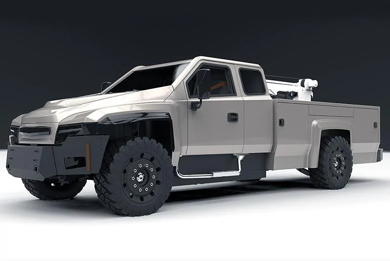 Tesla Cybertruck Minnesota startup sees a growing niche market for electric work trucks zeus-electric-truck-utility-hoist
