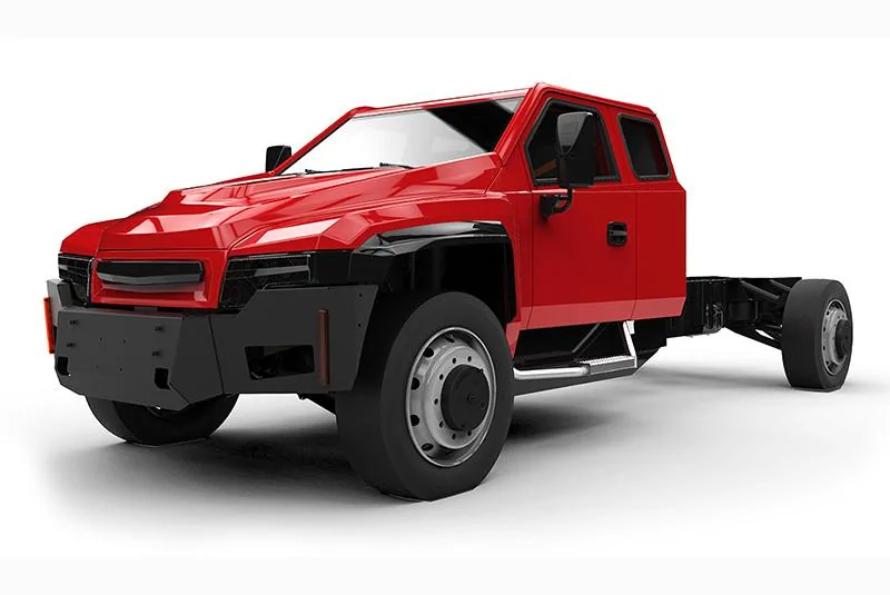 Tesla Cybertruck Minnesota startup sees a growing niche market for electric work trucks zeus-electric-truck-red-chassis
