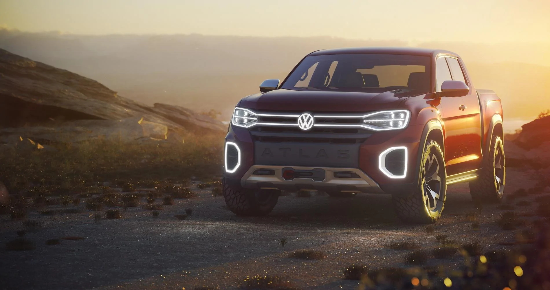 Tesla Cybertruck VW Could Launch An Electric Pickup Truck In The U.S. 1ba56c2e-2018-vw-atlas-tanoak-concept-2