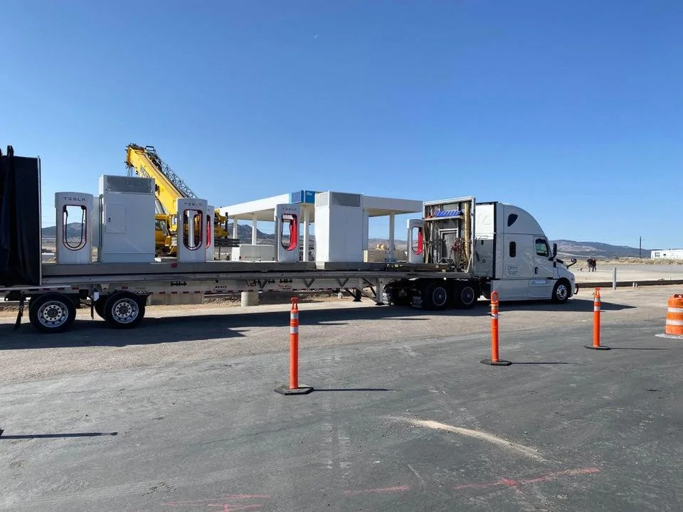 Tesla Cybertruck Tesla rolls out clever prefab Supercharger model for faster installations tesla-supercharger-prefa