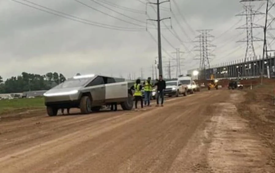 Tesla Cybertruck spotted at Giga Texas Plant Elon Musk.jpg