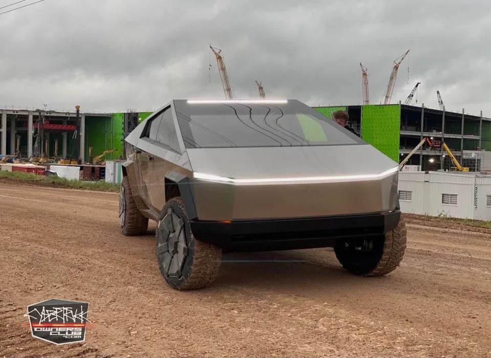 Tesla Cybertruck spotted at Giga Texas Plant Elon Musk driven 2.jpg