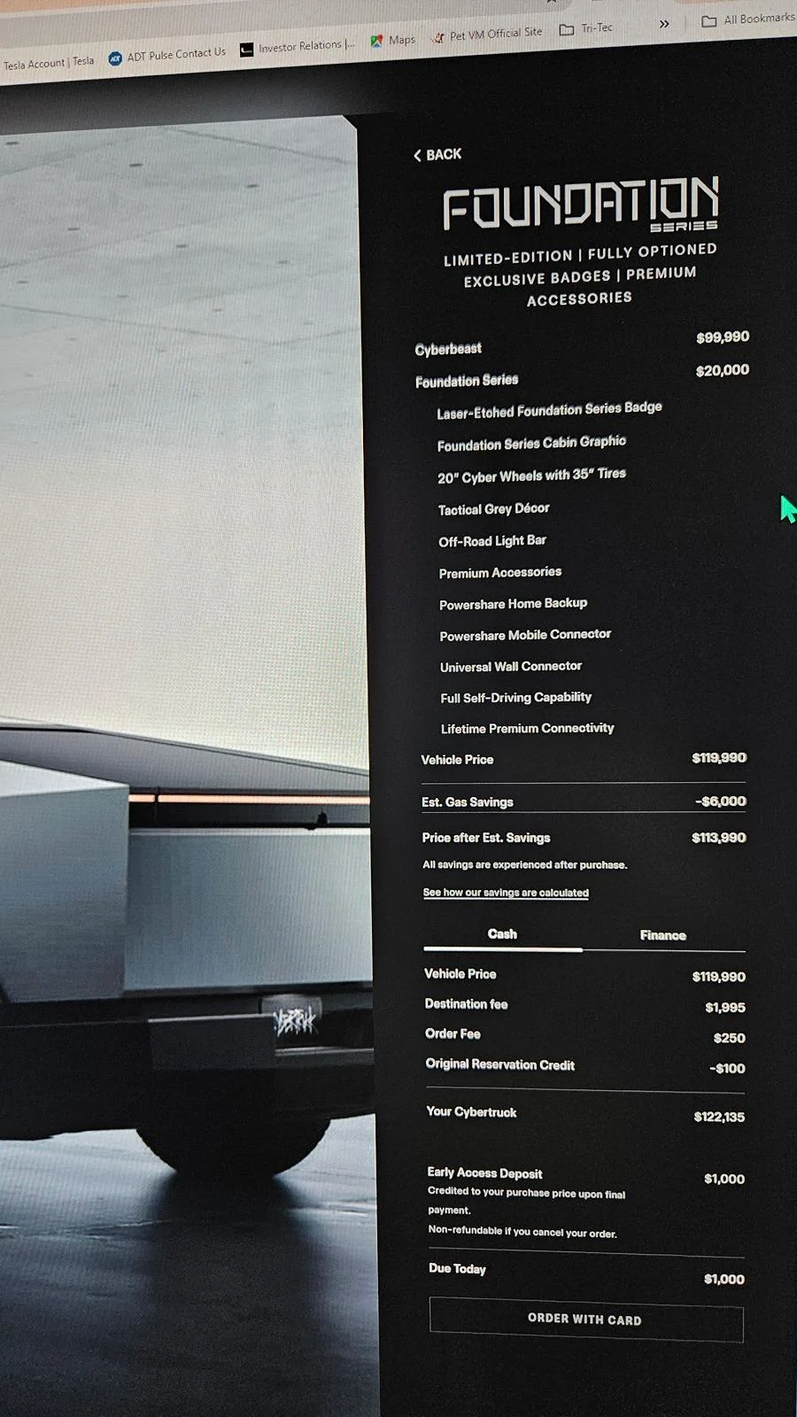 Tesla Cybertruck Do I order the Foundation Beast or wait? My order number was in the 114xxxx's. Can I wait , should for all the bugs to be fixed or just do it? 20240607_174745