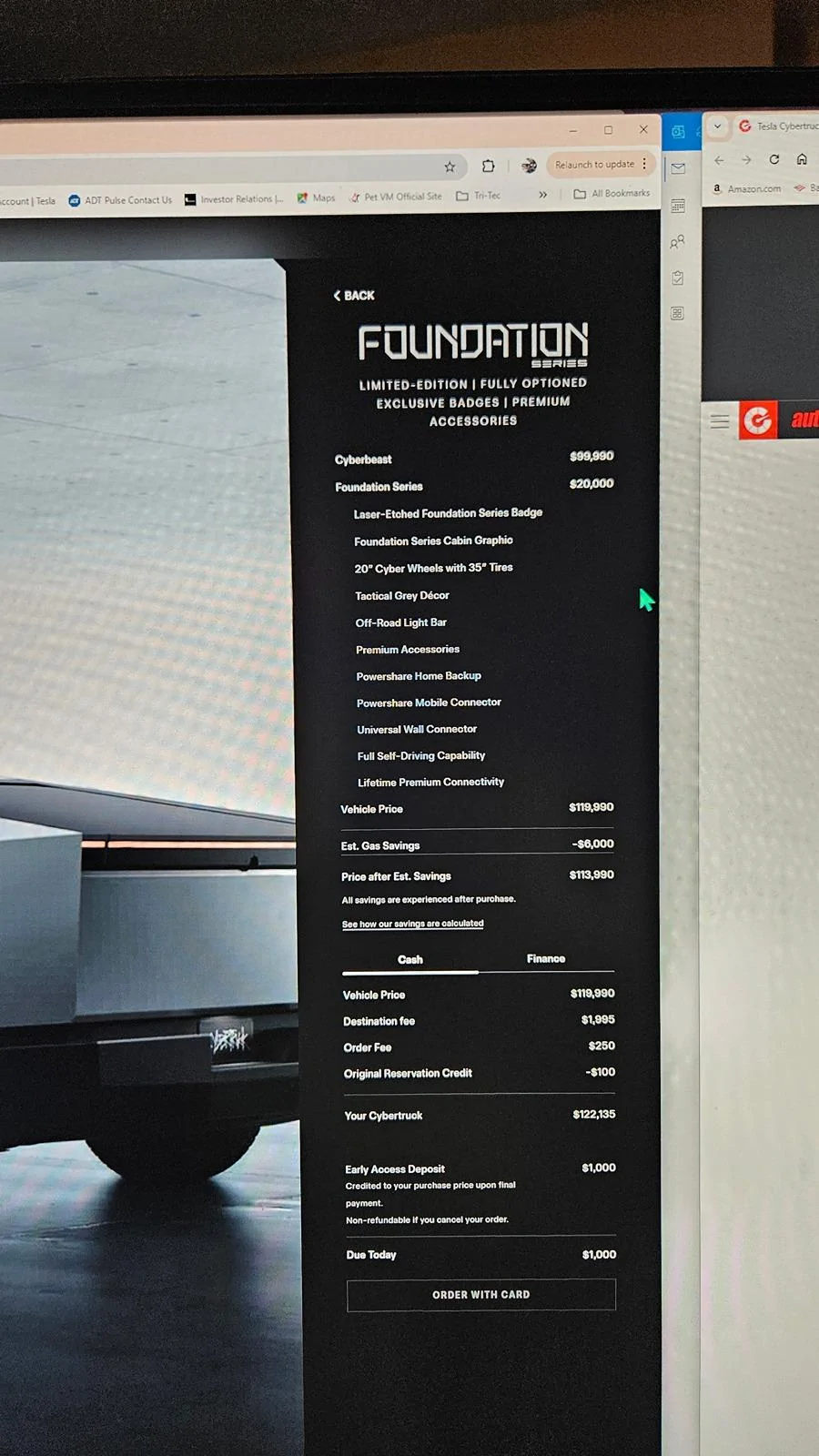 Tesla Cybertruck Do I order the Foundation Beast or wait? My order number was in the 114xxxx's. Can I wait , should for all the bugs to be fixed or just do it? 20240607_174725