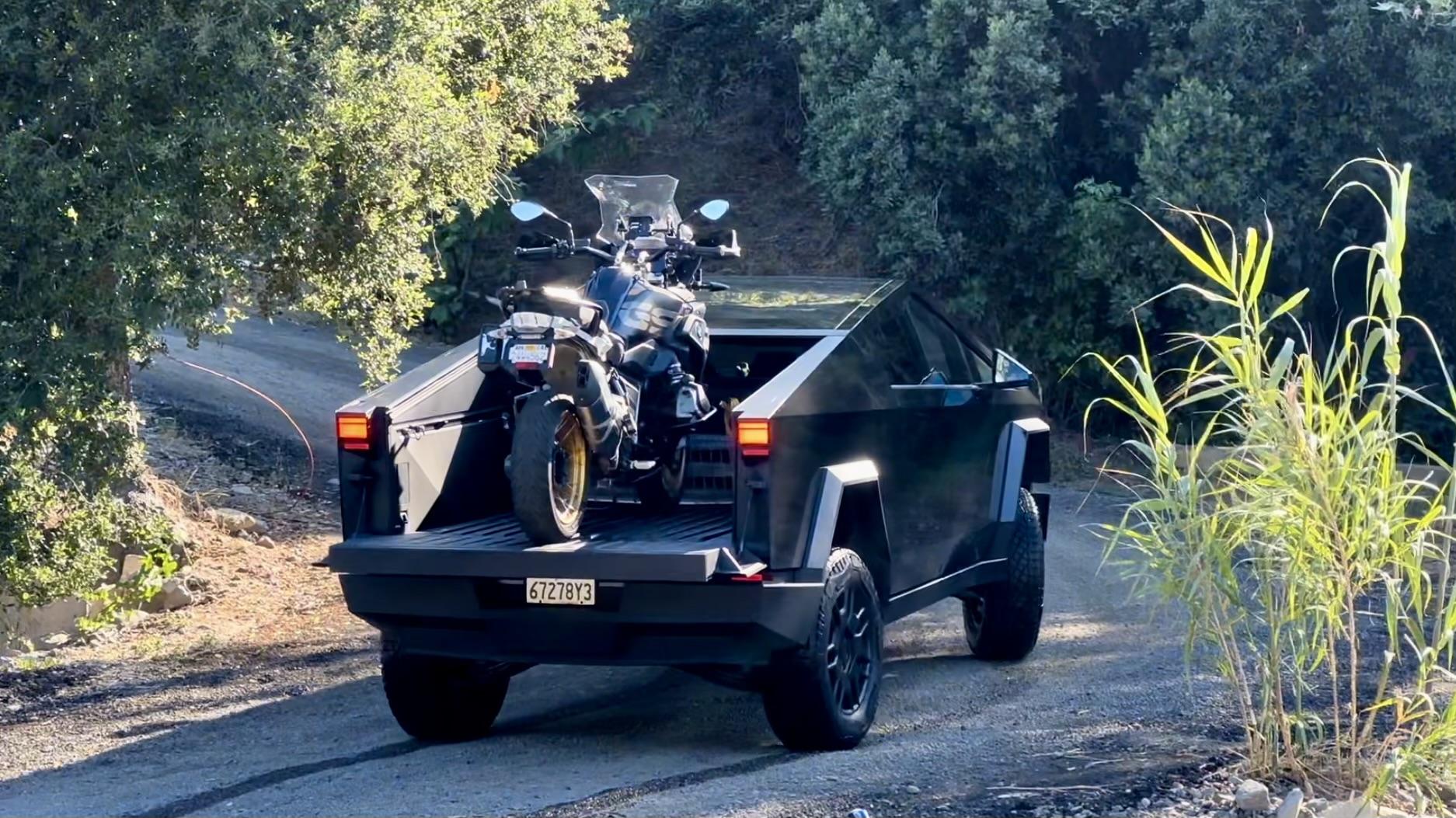 Tesla Cybertruck Cybertruck Acting Like a Truck: Wade Mode While Carrying BMW motorcycle IMG_0518