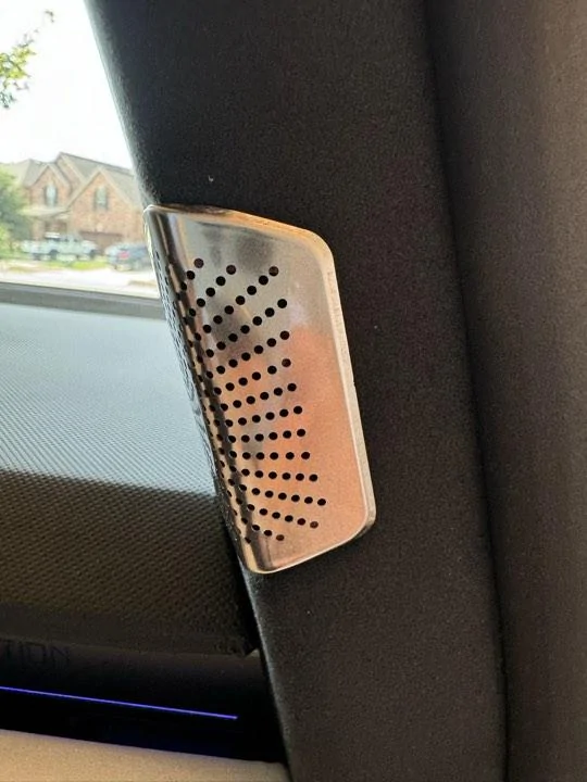 Tesla Cybertruck How do you like these speaker area stainless covers 6f804ba3671fe9742be083ae87c7887