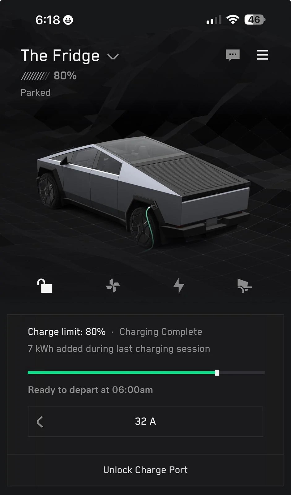 Tesla Cybertruck Parked vs. Asleep (Phantom Drain) IMG_1763