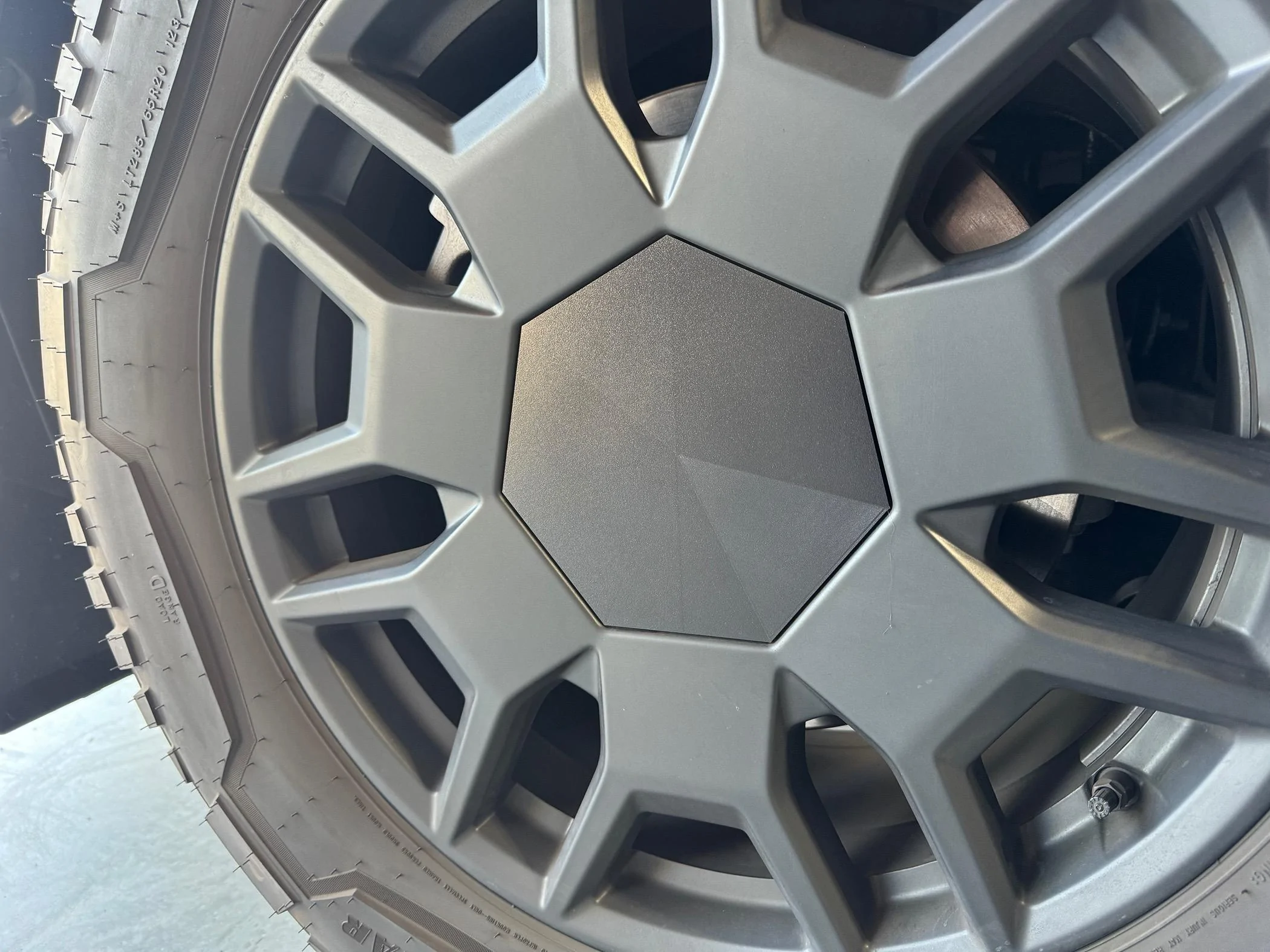 Tesla Cybertruck 3M Brushed Metallic Titanium Wrap Installed IMG_6629