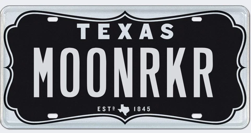 Tesla Cybertruck Custom license plate / vanity plate name for your Cybertruck? Moonrkr