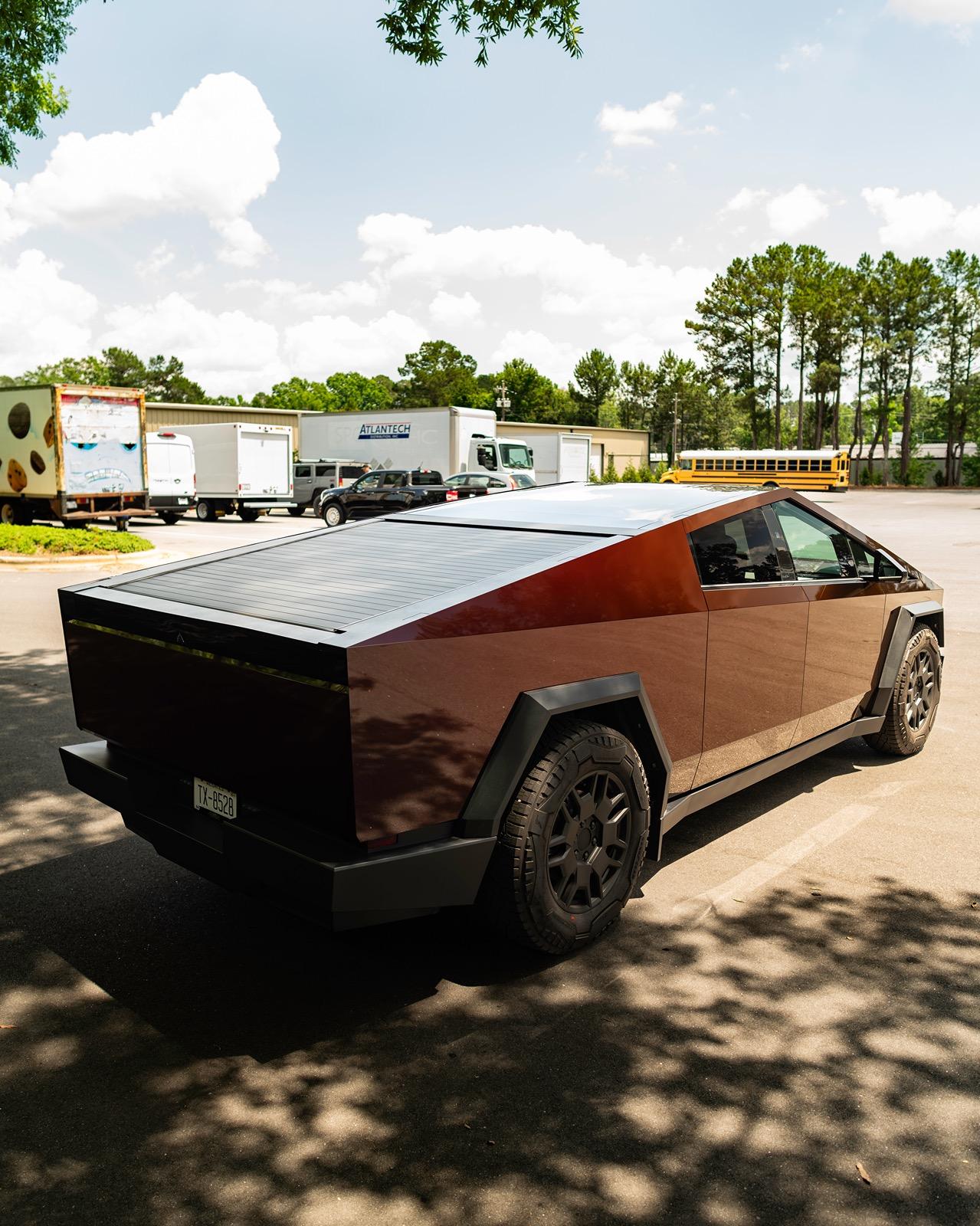 Tesla Cybertruck UPPF Black Phantom Red wrap looks awesome IMG_3755