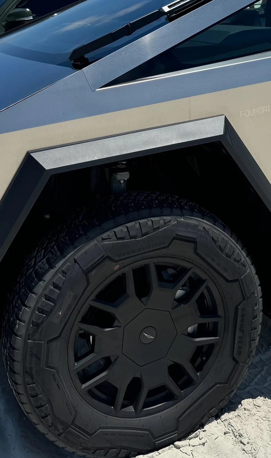 Tesla Cybertruck New cybertruck wheel spotted at Fremont Factory IMG_7059