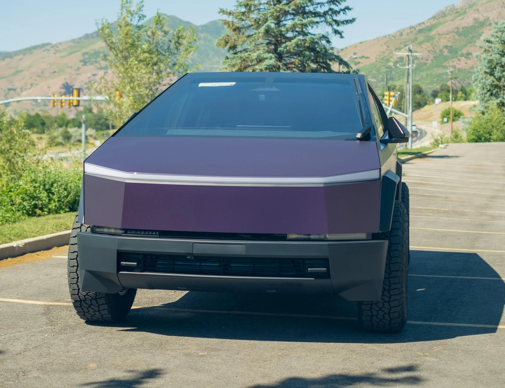 Tesla Cybertruck BLUE / BLURPLE / PURPLE Vinyl Wrap & PPF Cybertruck -- Photos & Videos DSCF2705
