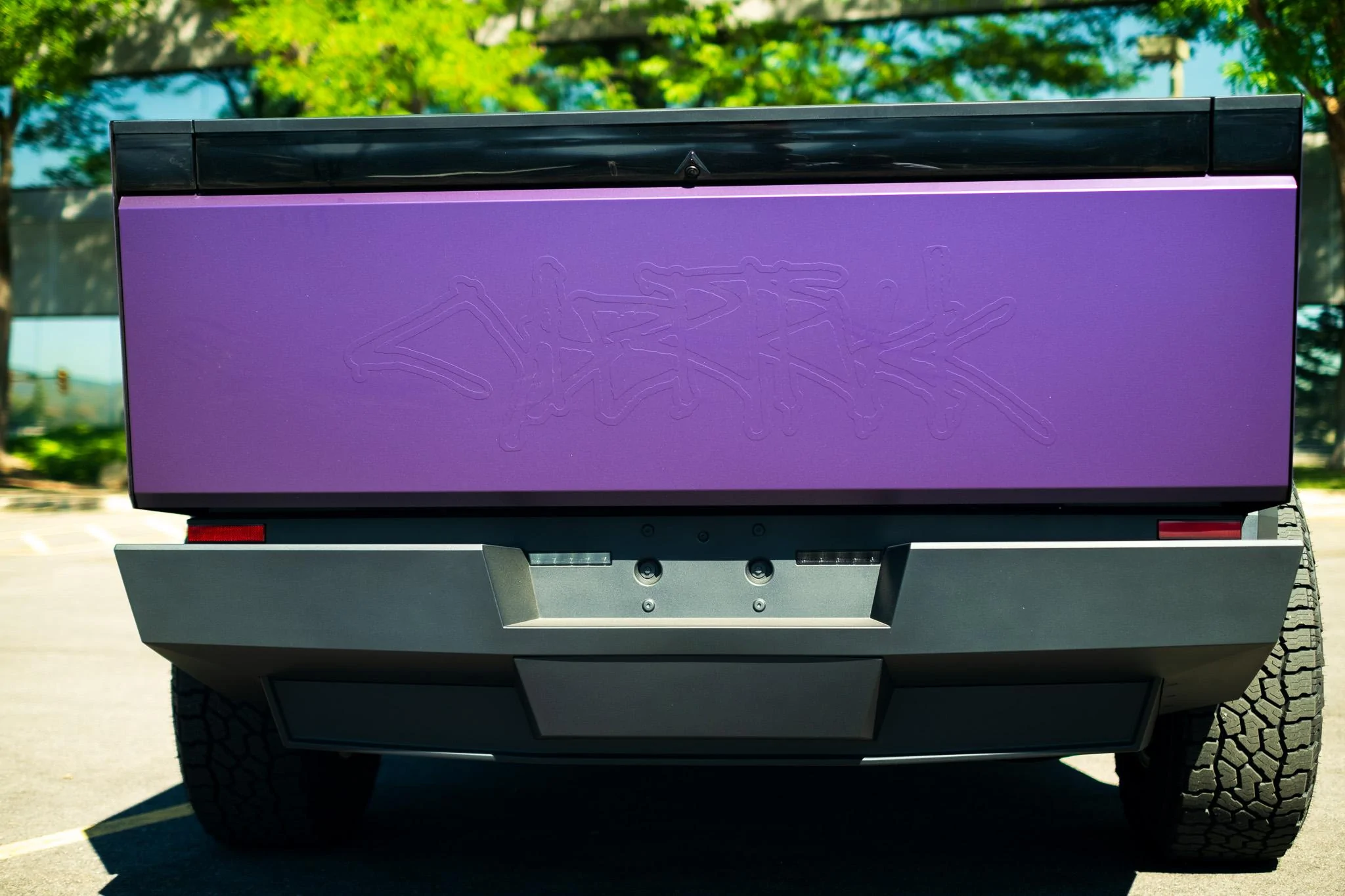 Tesla Cybertruck BLUE / BLURPLE / PURPLE Vinyl Wrap & PPF Cybertruck -- Photos & Videos DSCF2711