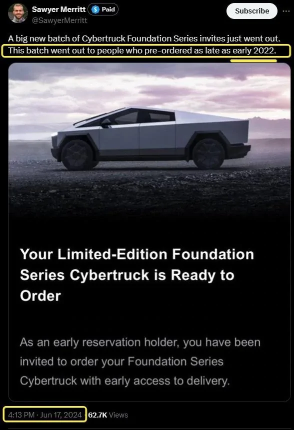 Tesla Cybertruck A friend with RN115016xxx (May, 2021) just got a FS invite HImzvnt