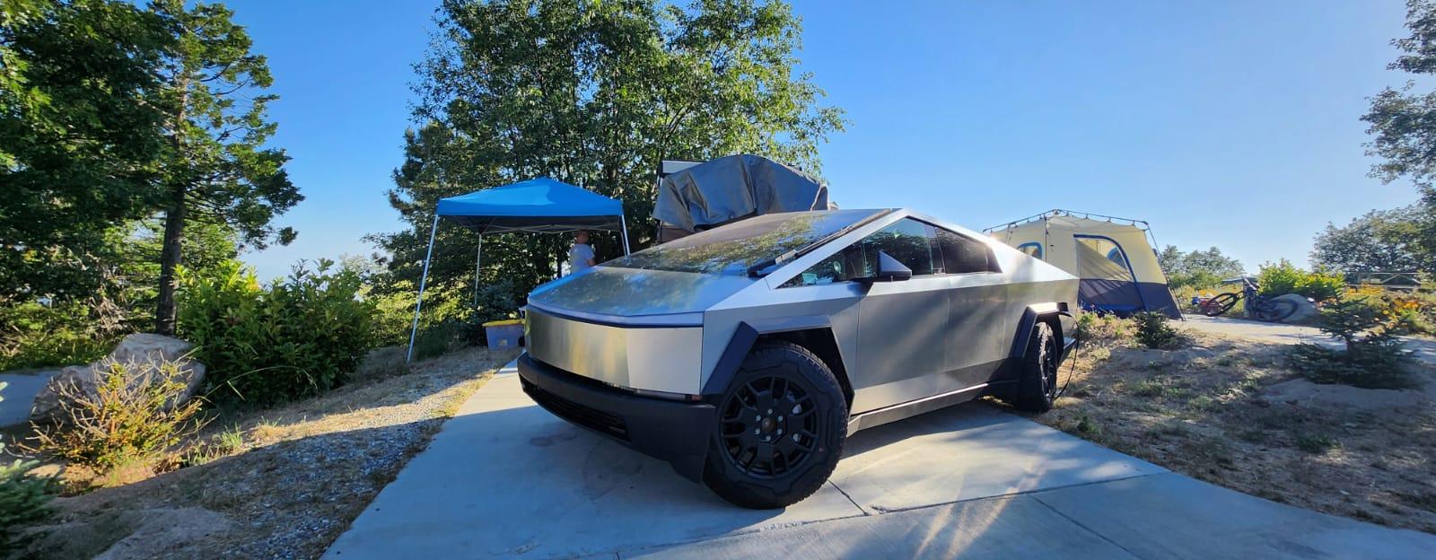 Tesla Cybertruck Towing stats: High Wall Pop-up (truck's height) IMG-20240615-WA0000