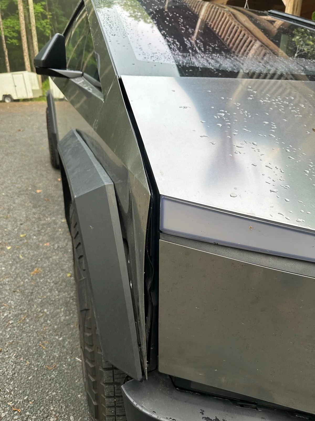 Tesla Cybertruck So I broke my trucky -- bent rear quarter body panel IMG_1853