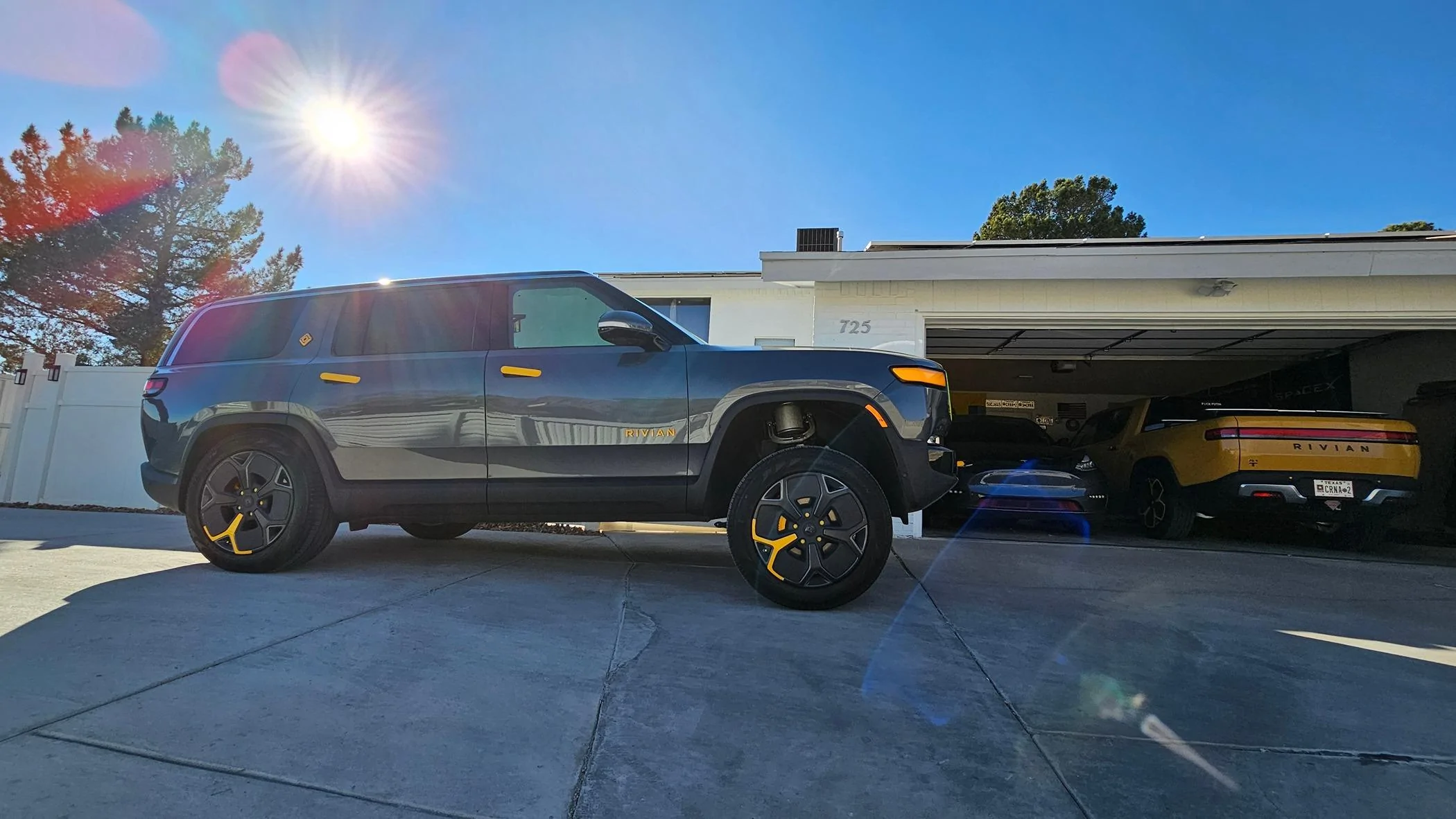Tesla Cybertruck SLAMMED matte black Cybertruck on deflate all air suspension mode 20240127_150346
