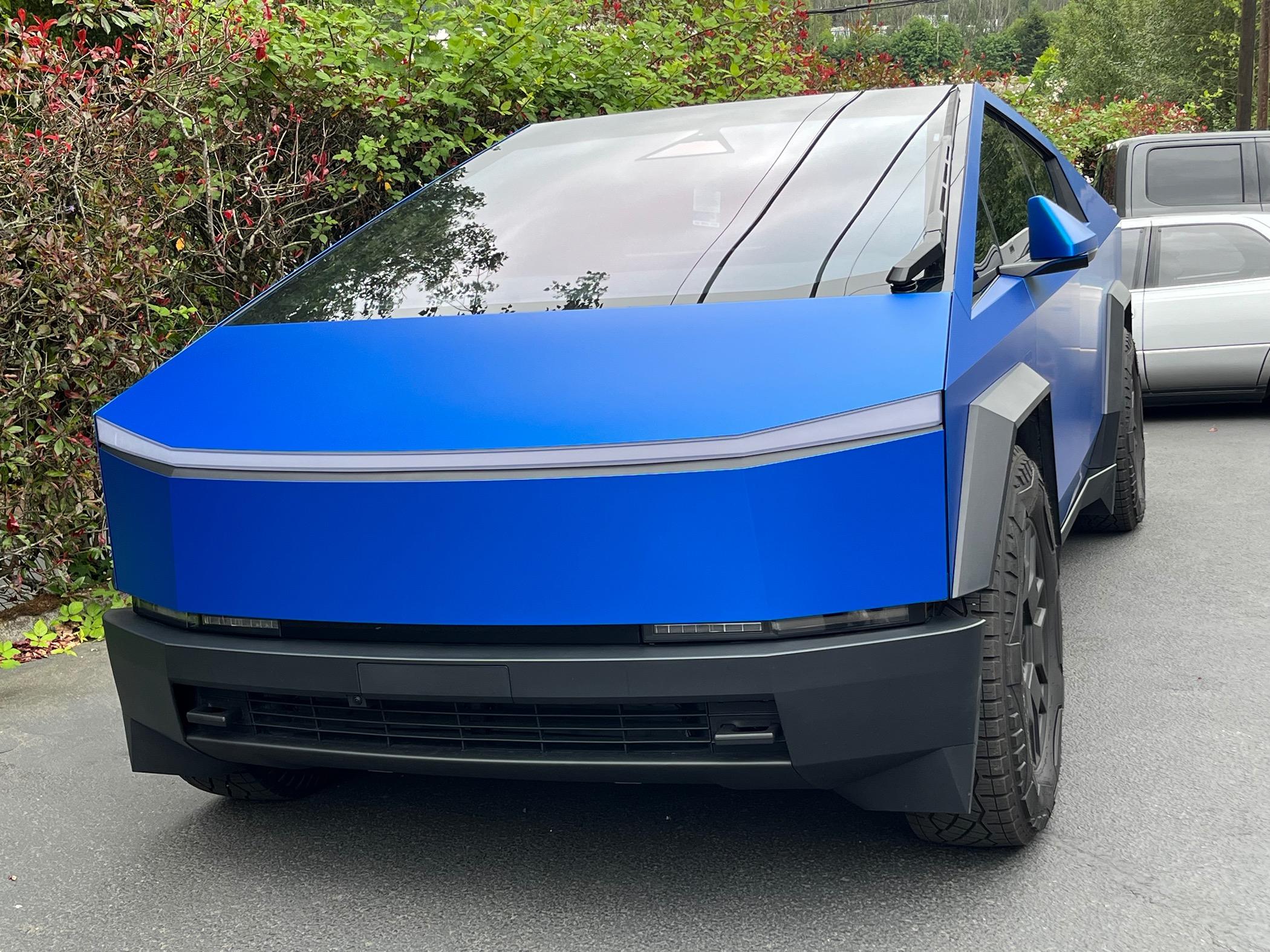 Tesla Cybertruck KPMF Matte Iced Blue Titanium Wrapped Cybertruck IMG_7419
