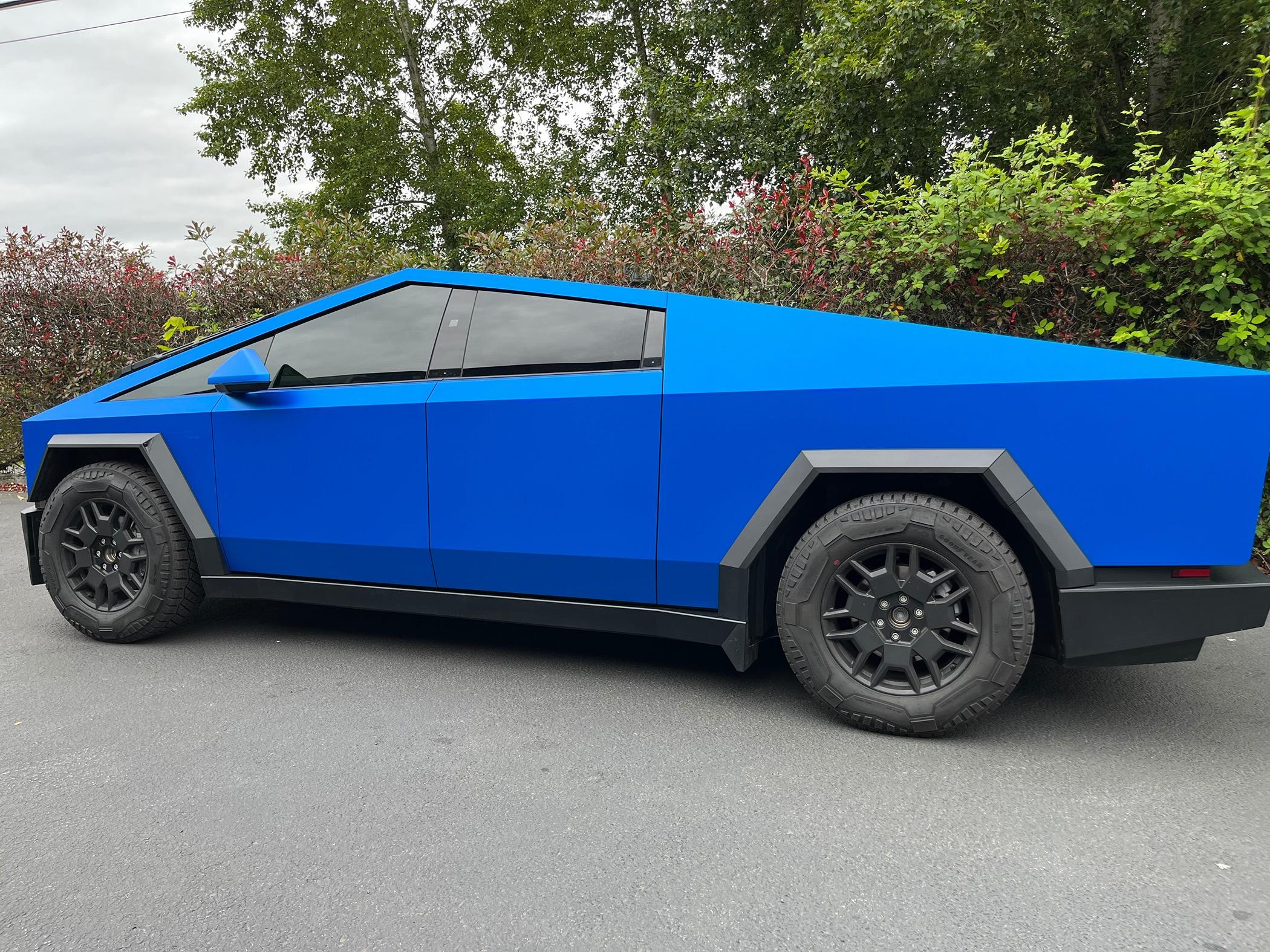 Tesla Cybertruck KPMF Matte Iced Blue Titanium Wrapped Cybertruck IMG_7418