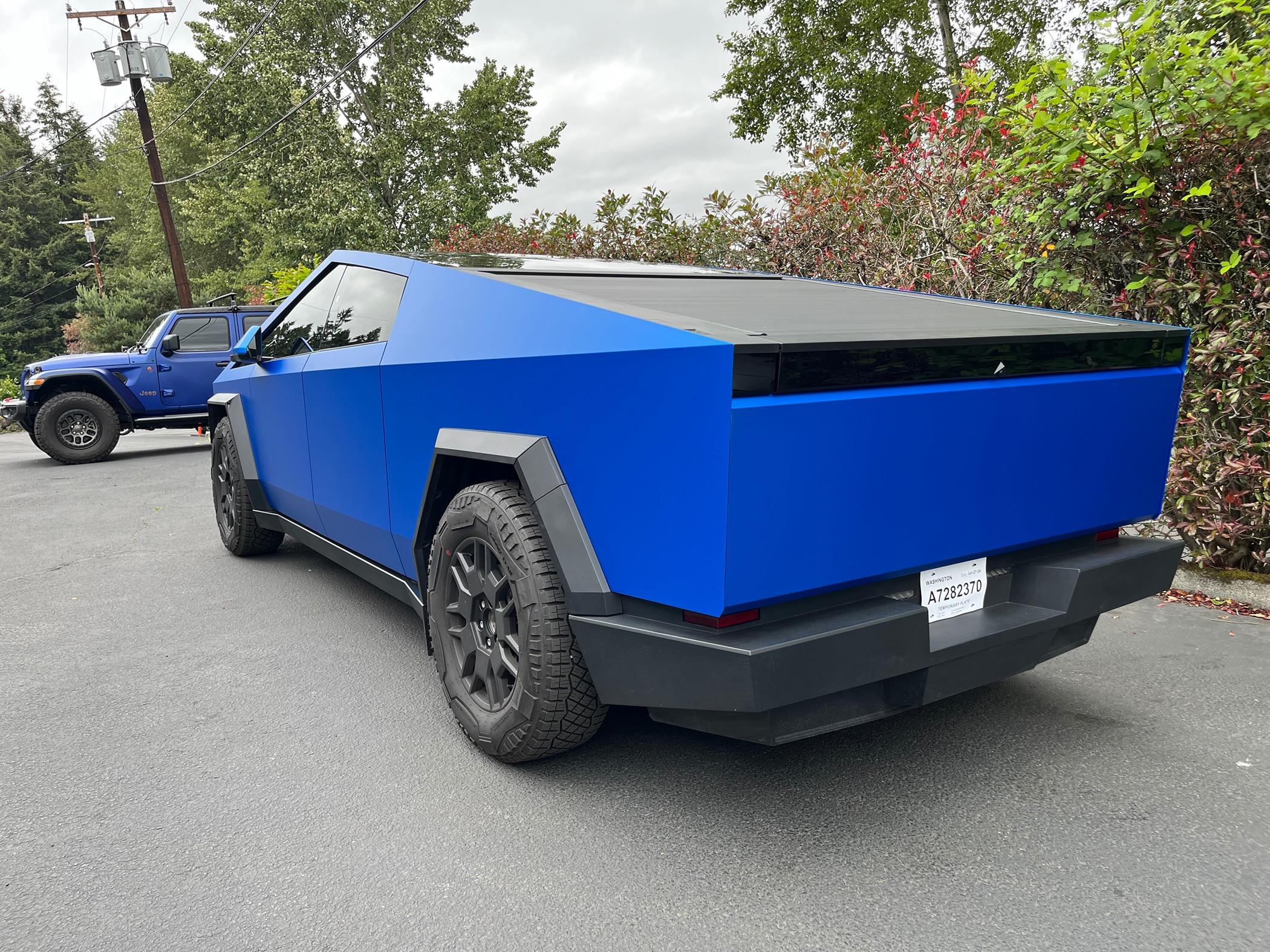 Tesla Cybertruck KPMF Matte Iced Blue Titanium Wrapped Cybertruck IMG_7416