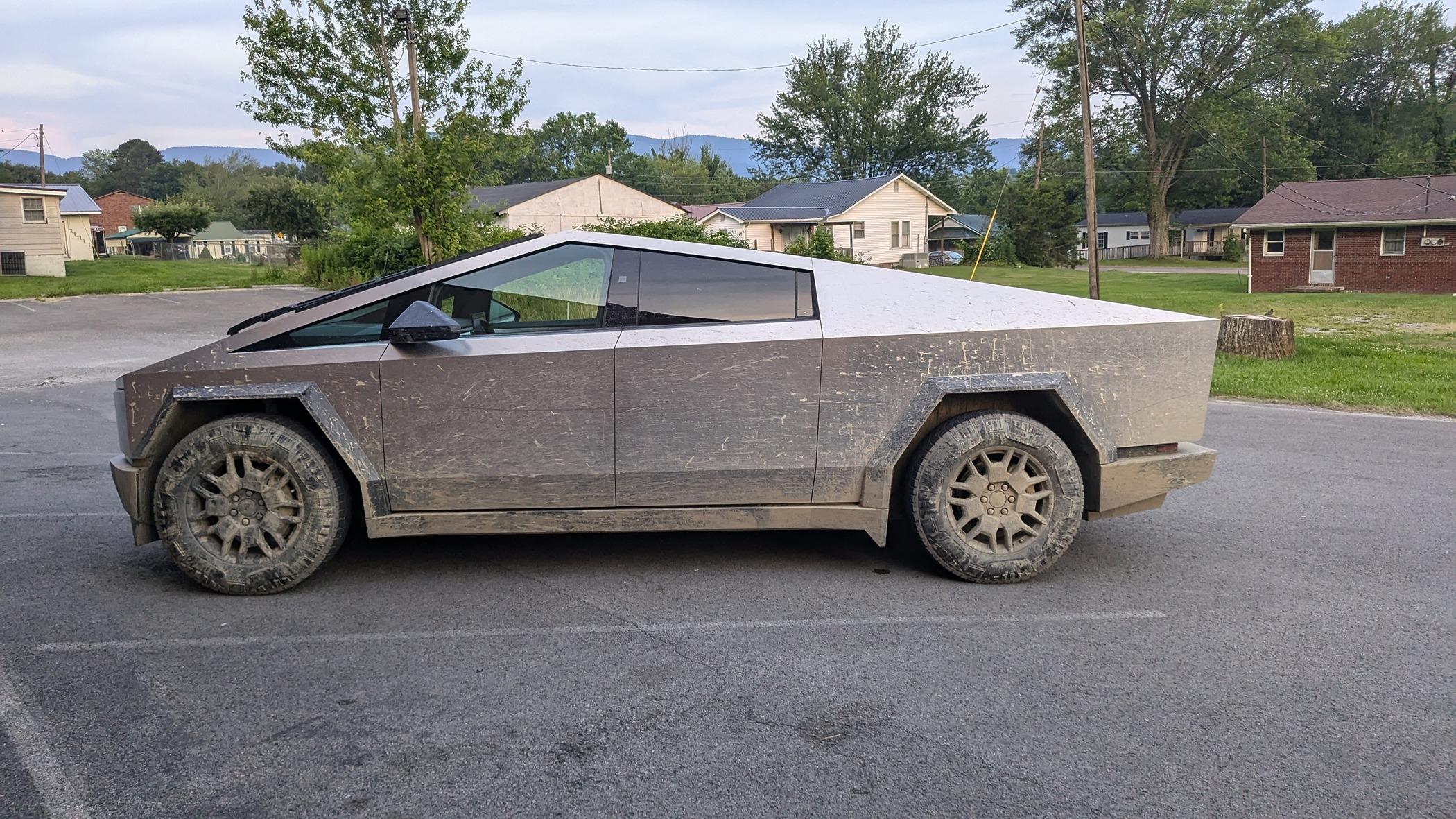 Tesla Cybertruck Awesome off-road but plastics are too soft PXL_20240617_004111710