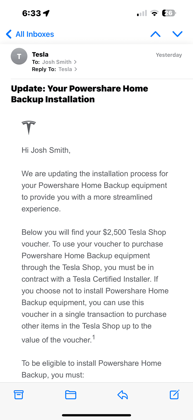 Tesla Cybertruck Got my $2500 voucher! Ordered the tent! 🤣 IMG_5121