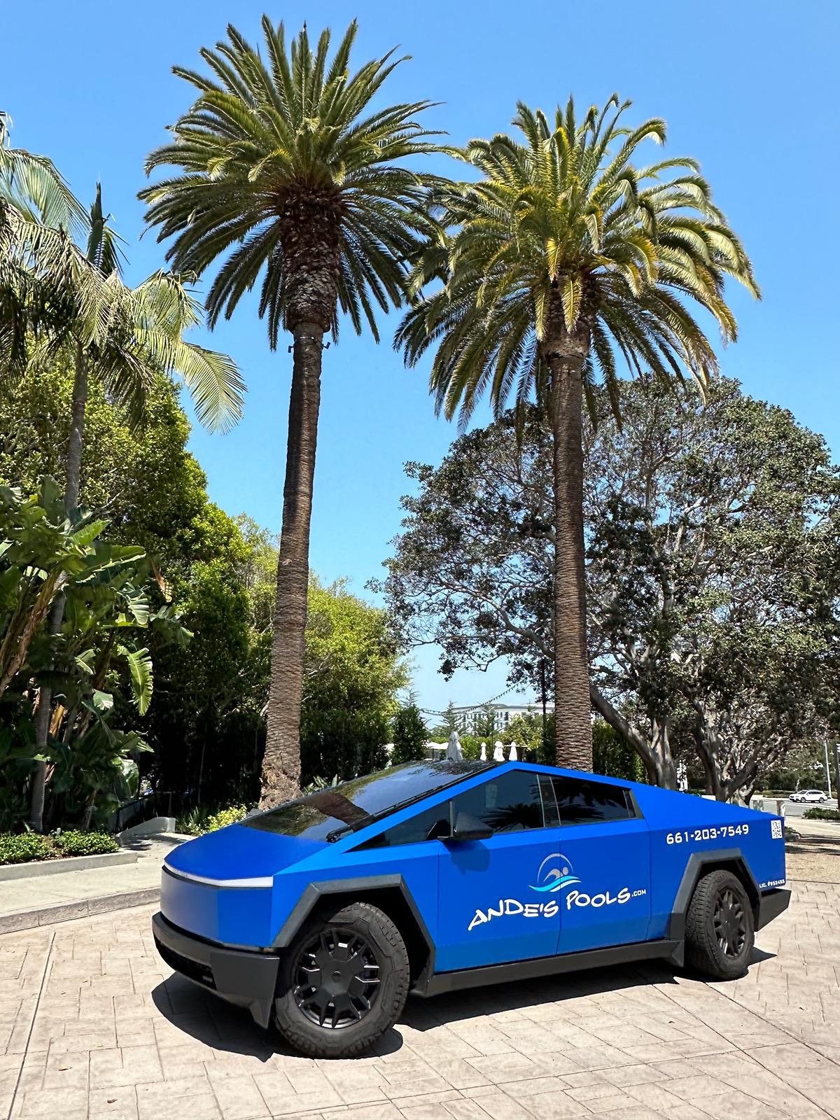 Tesla Cybertruck KPMF Matte Iced Blue Titanium Wrapped Cybertruck IMG_1695