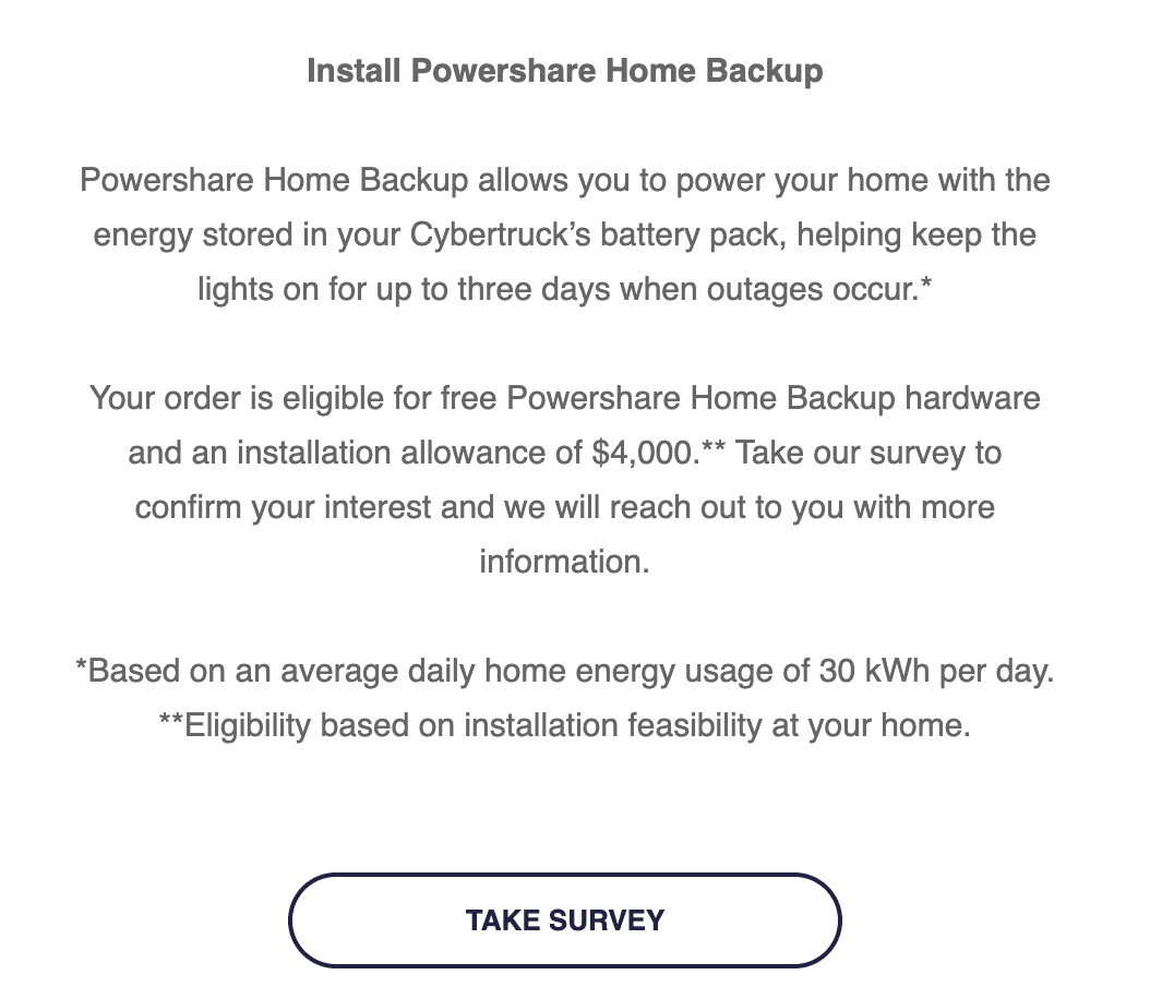 Tesla Cybertruck Tesla changed the Powershare benefit for FS CT orders - from $4000 credit to $2500 voucher 1718988640172-mu