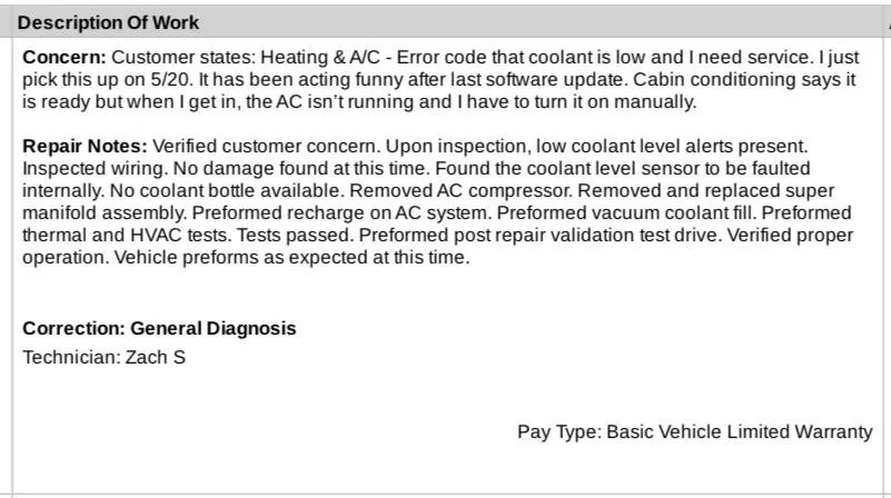Tesla Cybertruck HVAC Broken - Stopped Cooling IMG_3870