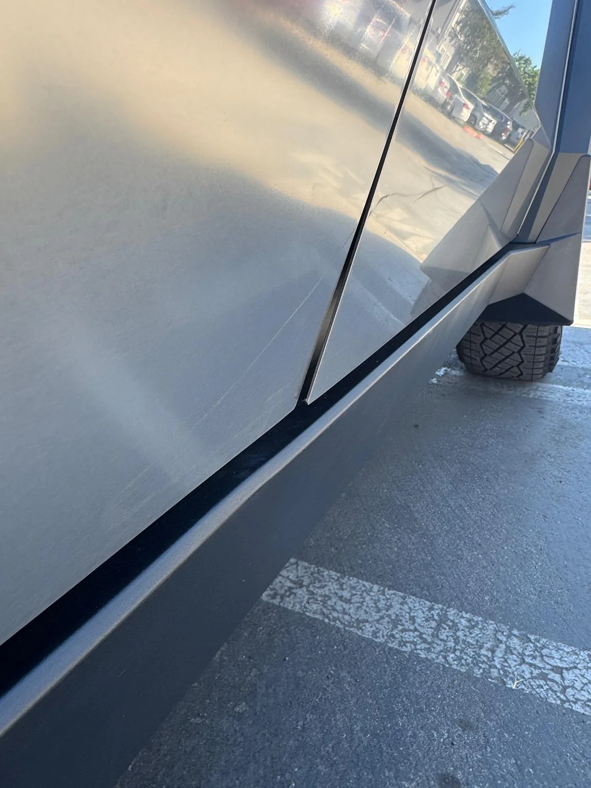 Tesla Cybertruck Just got backed into in parking lot IMG_6933