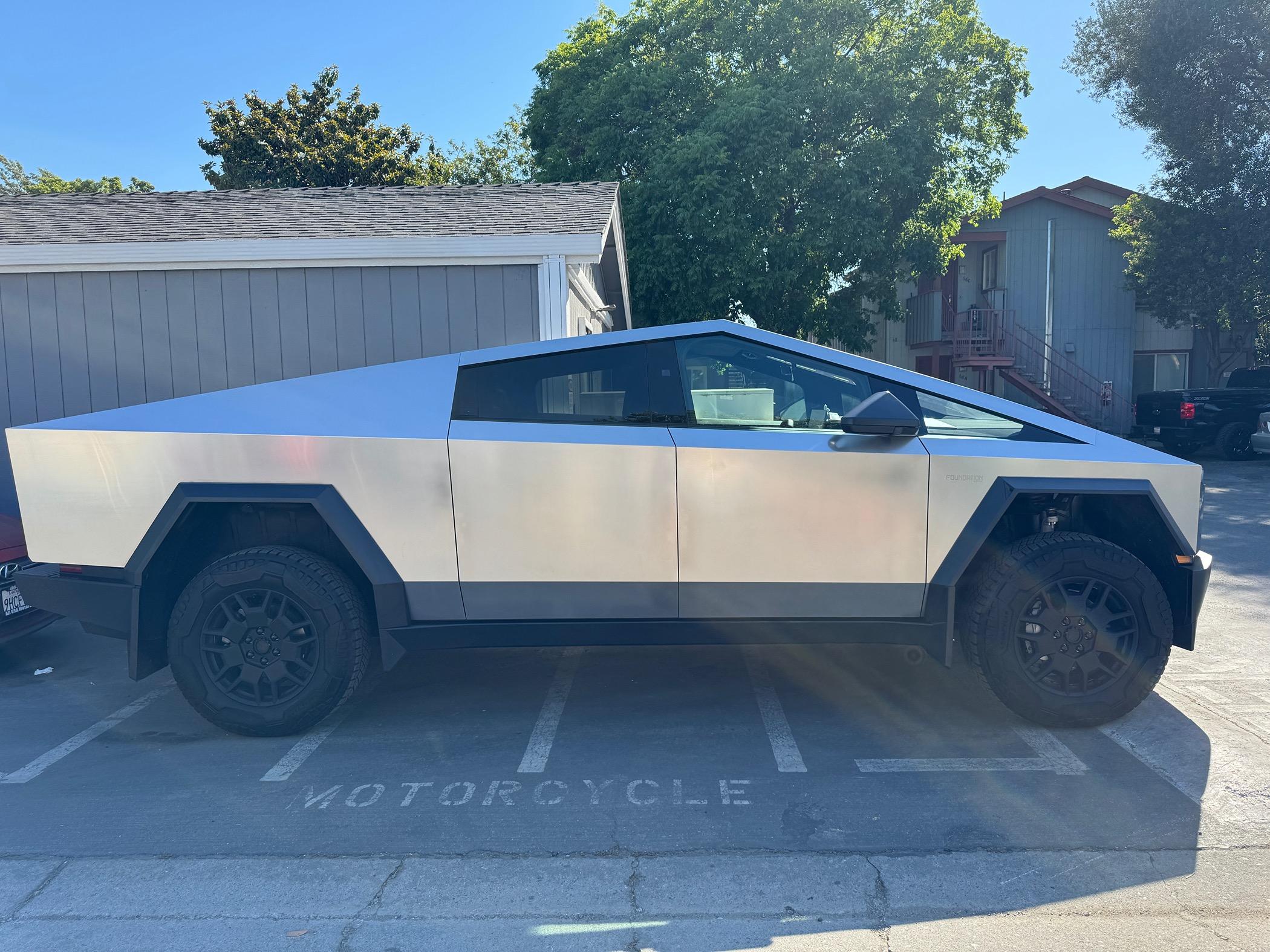 Tesla Cybertruck Just got backed into in parking lot IMG_6935