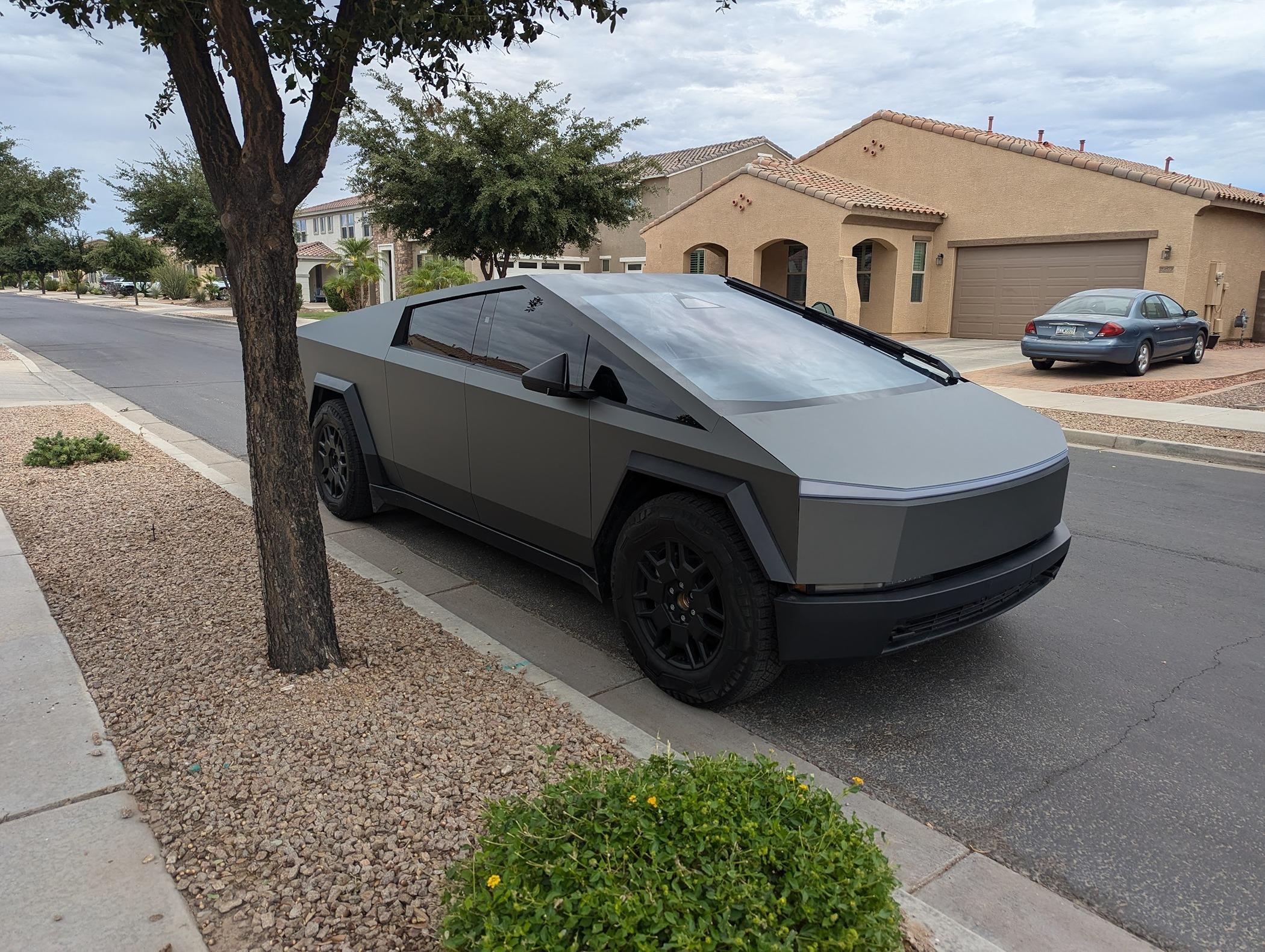 Tesla Cybertruck Matte Gunmetal Metallic Wrap! PXL_20240623_205028512