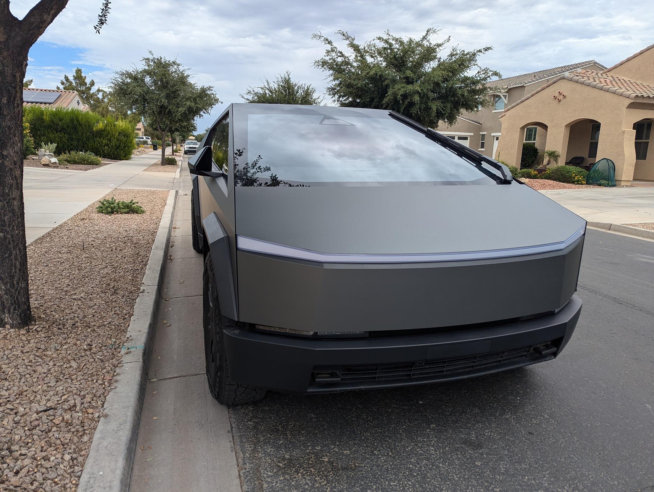 Tesla Cybertruck Matte Gunmetal Metallic Wrap! PXL_20240623_205033175