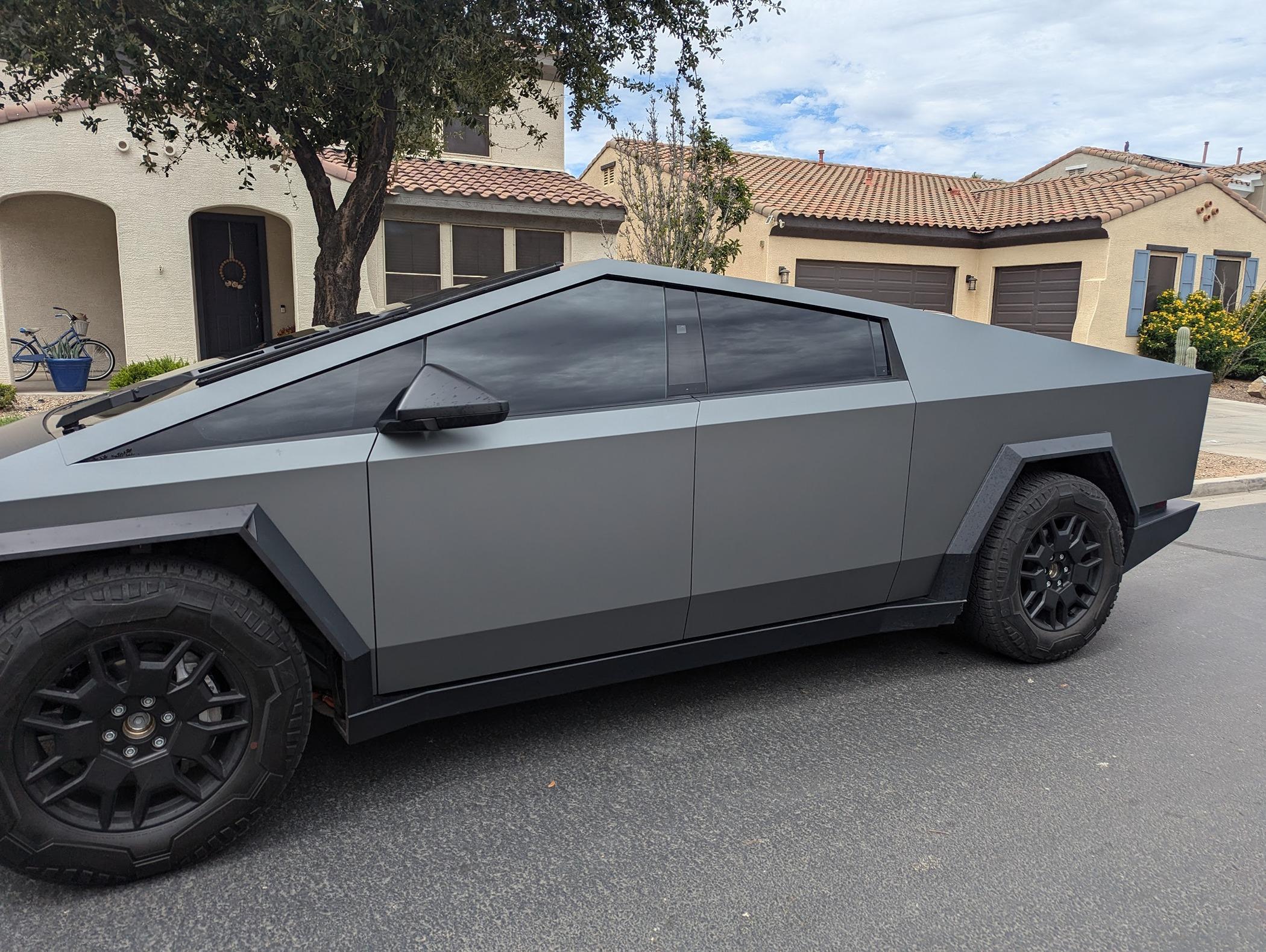 Tesla Cybertruck Matte Gunmetal Metallic Wrap! PXL_20240623_205045729