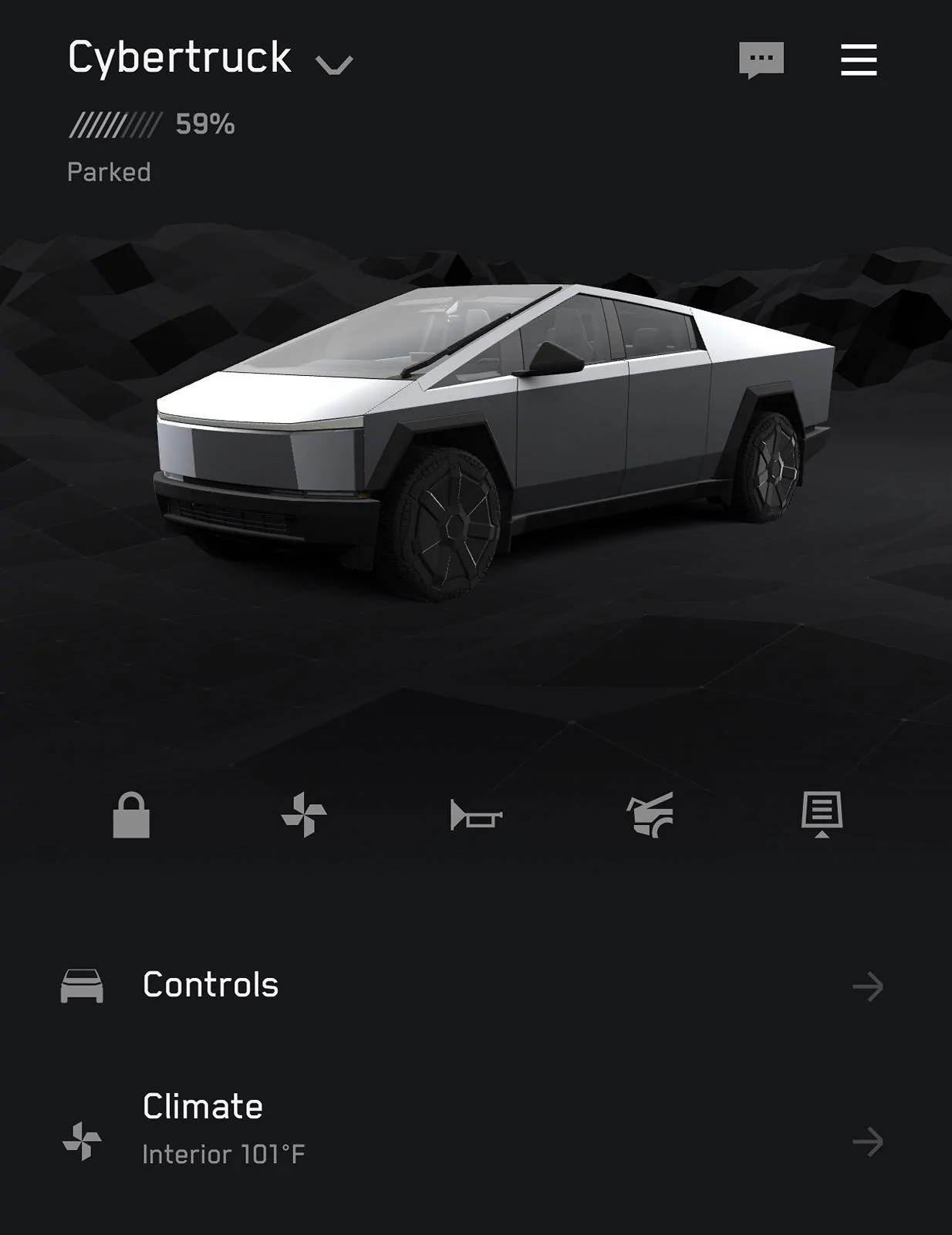 Tesla Cybertruck Adjust Height in App IMG_2277