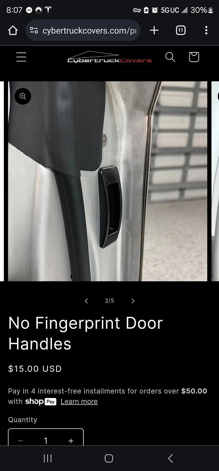 Tesla Cybertruck Door Grab Handles 1000031918