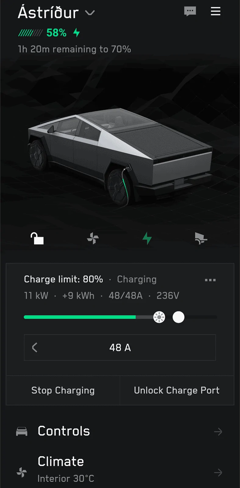 Tesla Cybertruck Noob question but what charger comes with FS Cybertruck? Screenshot_20240625-091209
