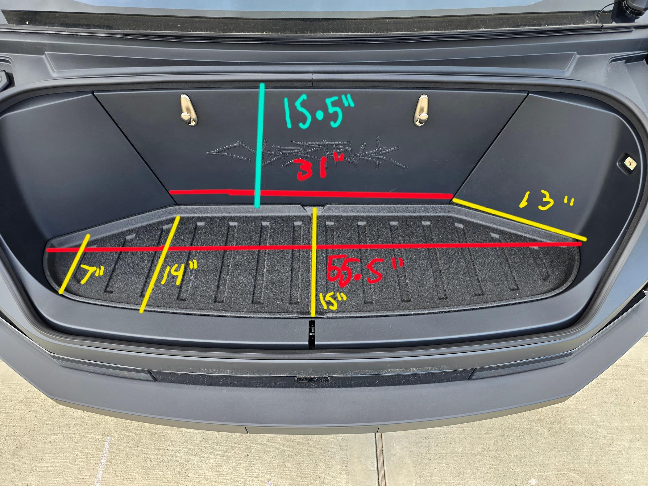 Tesla Cybertruck Does anyone know the exact dimensions of the frunk? 20240626_135858 (1)
