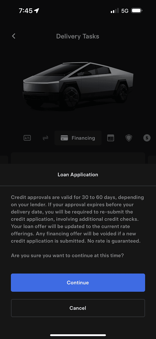 Tesla Cybertruck PSA - Tesla Financing: Resubmitting application pulls new hard credit inquiries IMG_6306