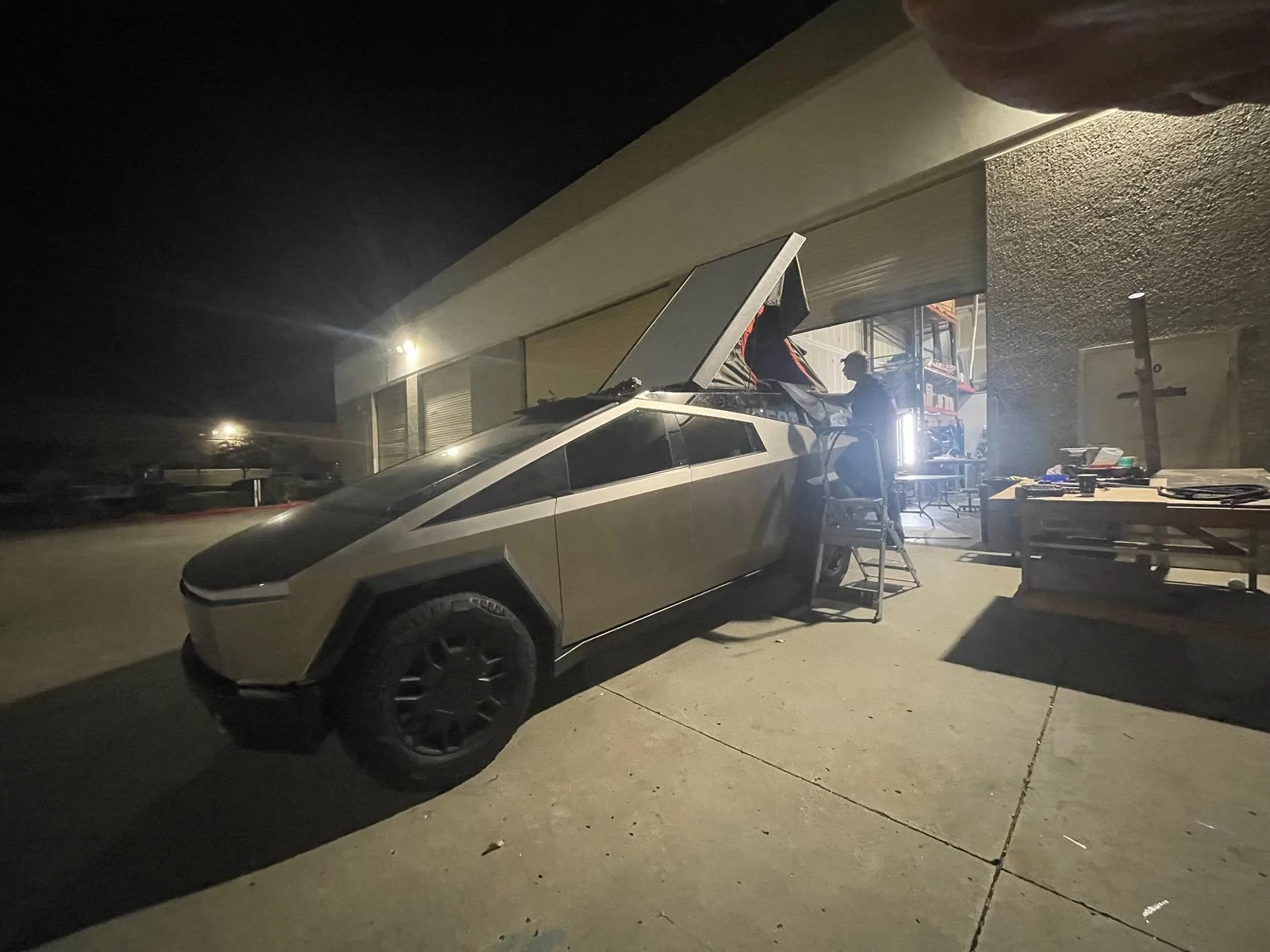 Tesla Cybertruck CYBERTRUCKco World’s First Production-Intent roofrack w/ custom rooftop tent IMG_6351