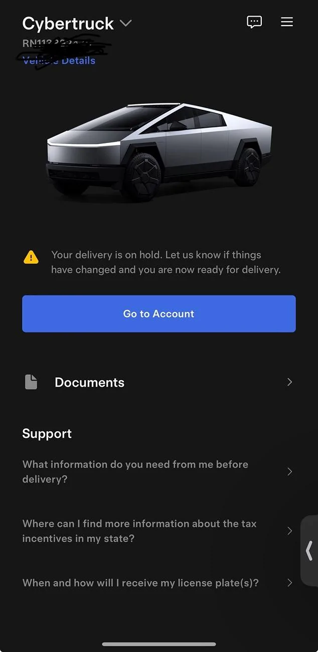 Tesla Cybertruck FS Order switching to Non-FS Order IMG_5582