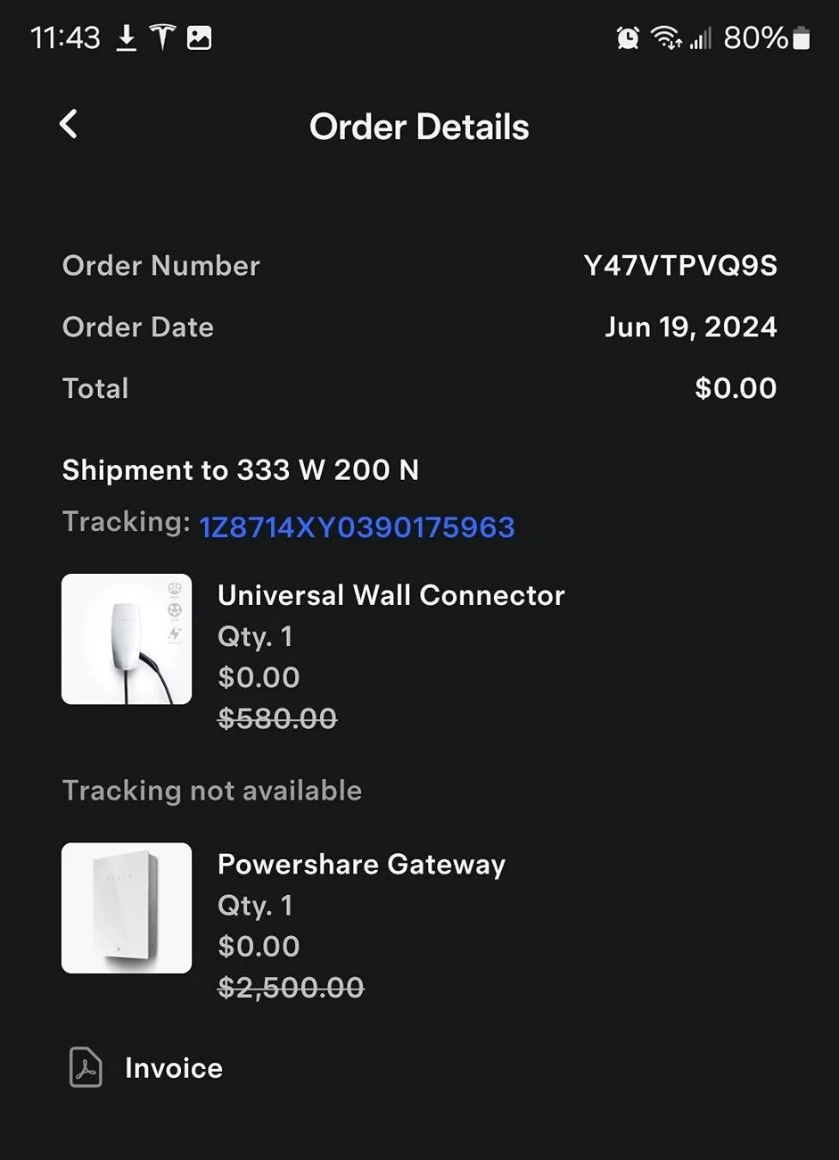 Tesla Cybertruck Got my Universal Wall Charger! But no shipping info on Powershare Gateway. Do you have yours yet? 1000007993