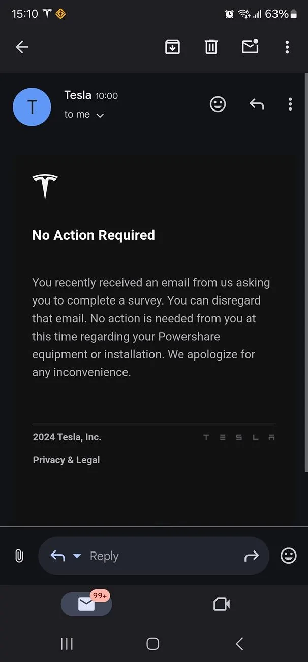 Tesla Cybertruck Second Powershare Survey received Screenshot_20240629_151005_Gmail