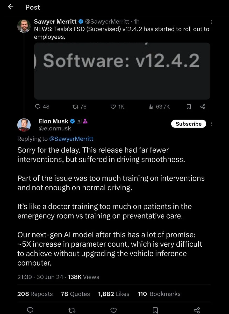 Tesla Cybertruck When are we getting FSD on the Cybertruck? Screenshot_20240630_231133_X