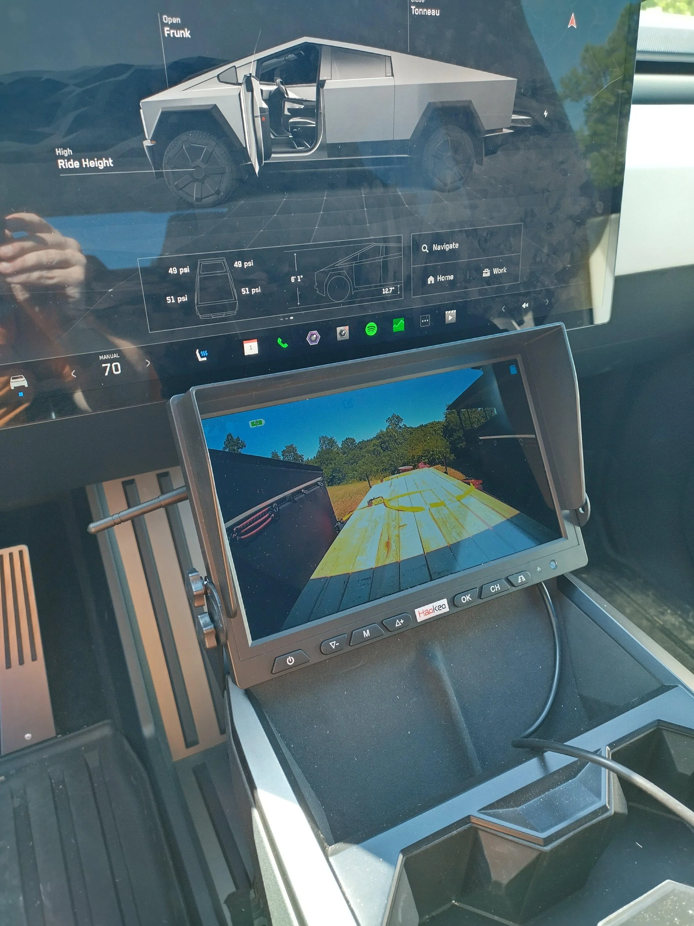 Tesla Cybertruck Hitch mount bed extender for long cargo + quick easy bed camera. IMG_5440