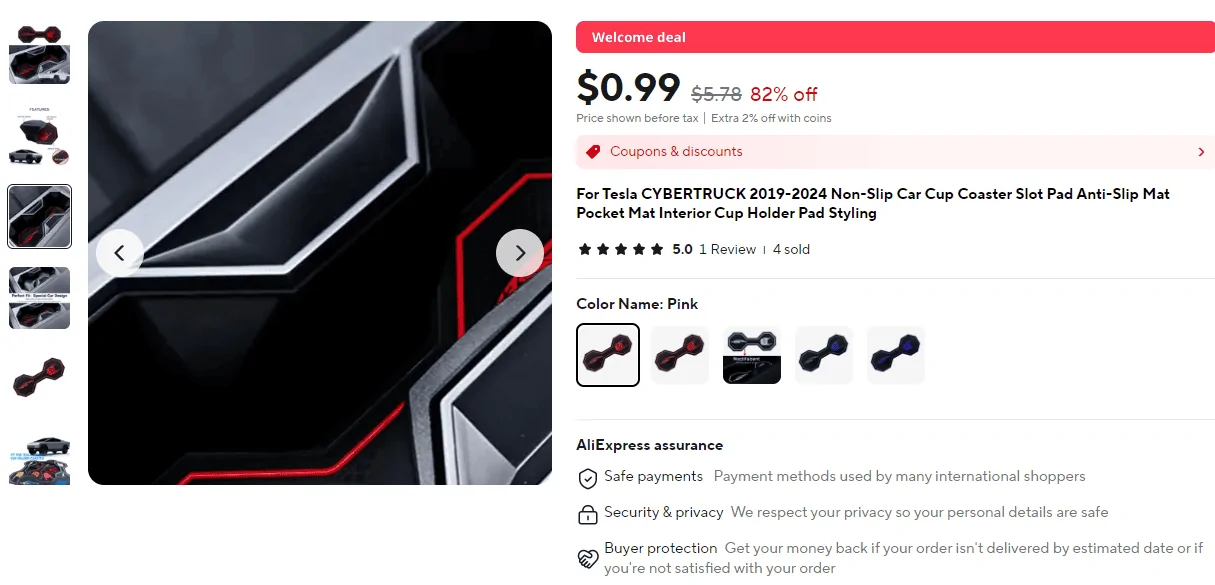 Tesla Cybertruck Source for Low Cost Cybertruck Accessories cup coaster
