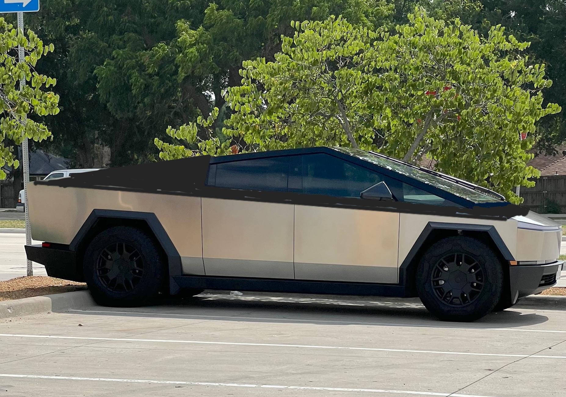 Tesla Cybertruck DIY pillar delete applied on stainless steel - from T Sportline 20240705_113818