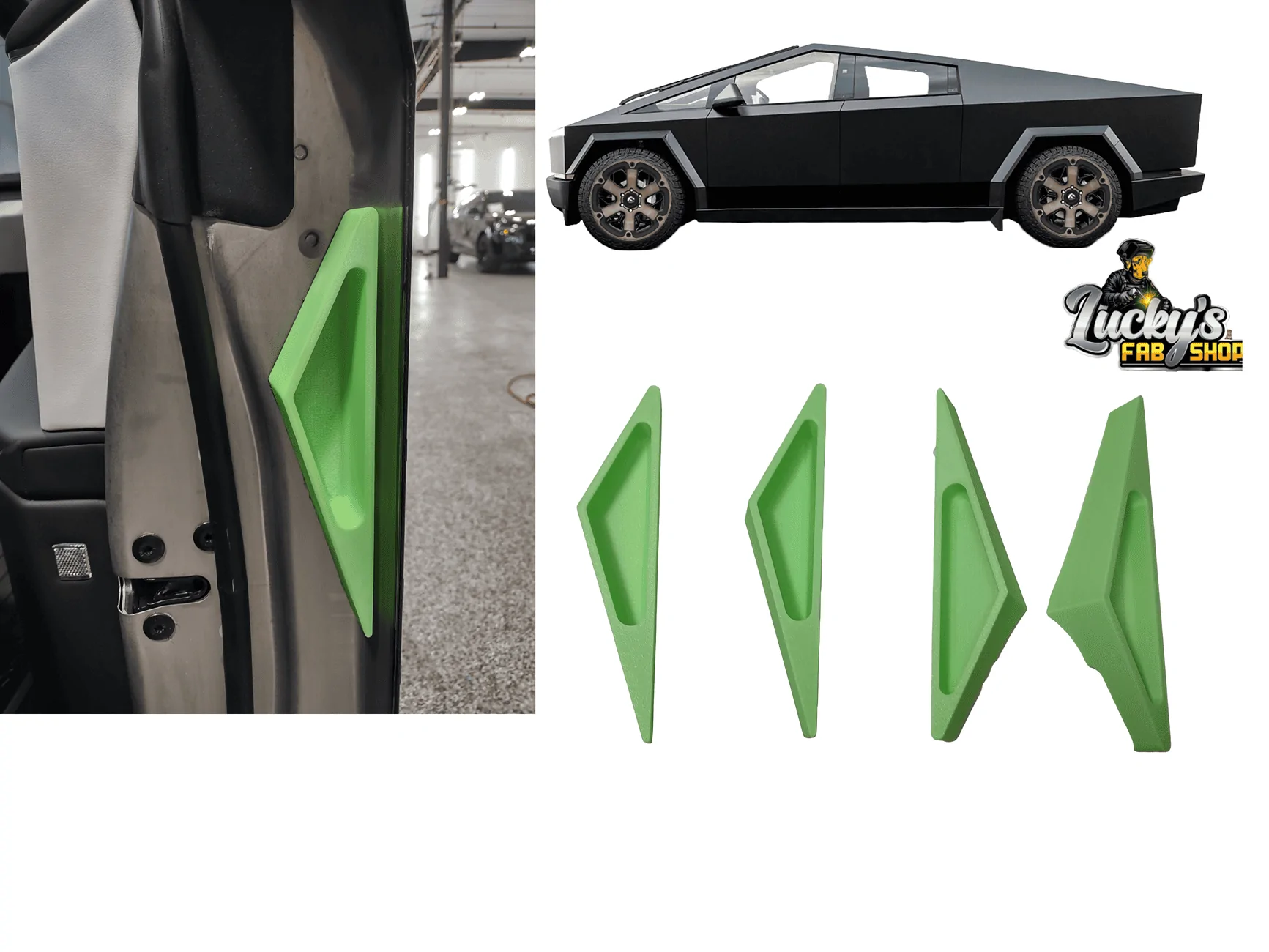 Tesla Cybertruck Finger Print less door handles (glow in the dark) AD